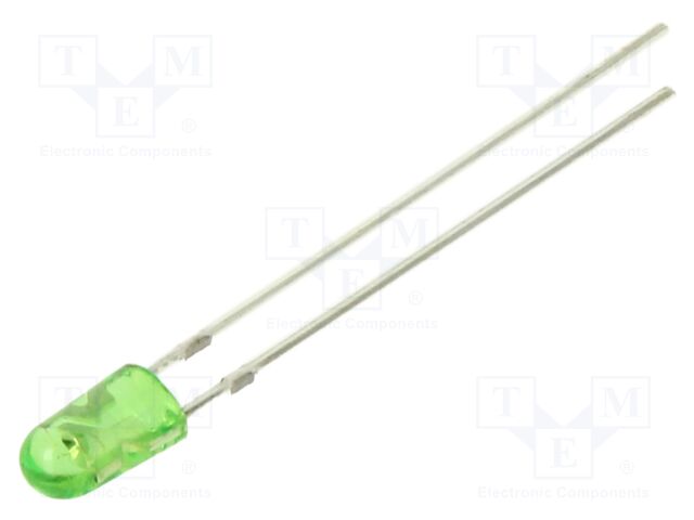 LED; green; oval; 3.9x3.1mm; 5800mcd; Front: convex; 2.9VDC; 20mA