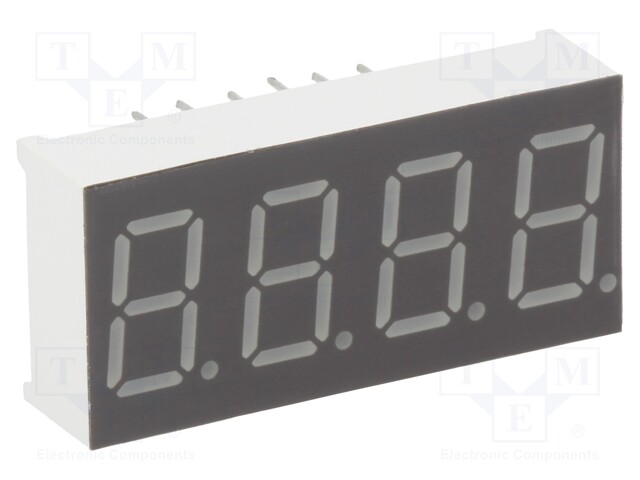 Display: LED; 7-segment; 9.2mm; 0.36"; No.char: 4; red; 33÷66mcd
