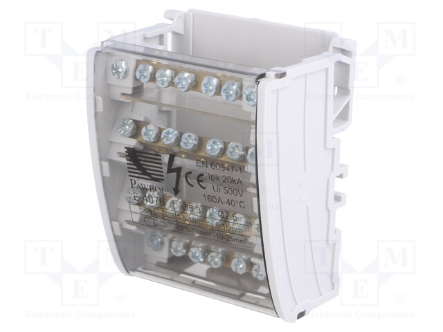Splice terminal: distribution block; screw terminal; ways: 4