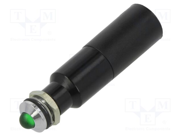 Indicator: LED; prominent; green; 130VAC; Ø8mm