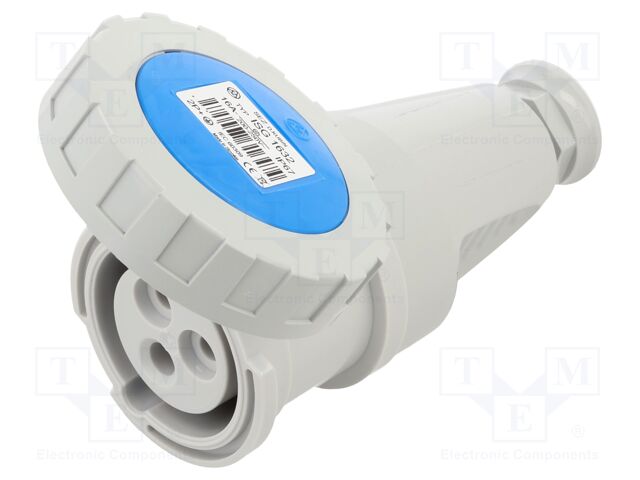 Connector: AC supply 3-phase; plug; female; 16A; 230VAC; IEC 60309
