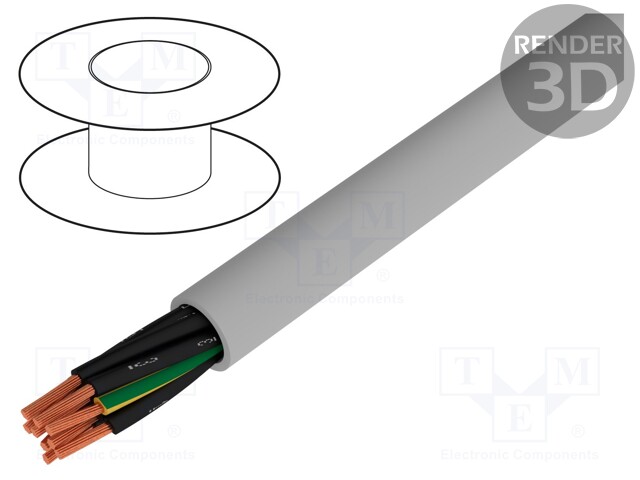 Wire; stranded; Cu; JZ-500; 9G1mm2; unshielded; PVC; 300/500V