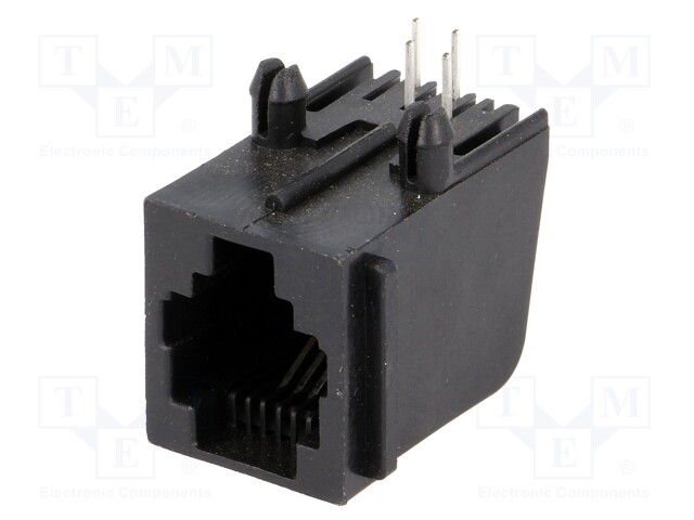 Socket; RJ11; PIN: 4; Cat: 3; shielded,with panel stop blockade