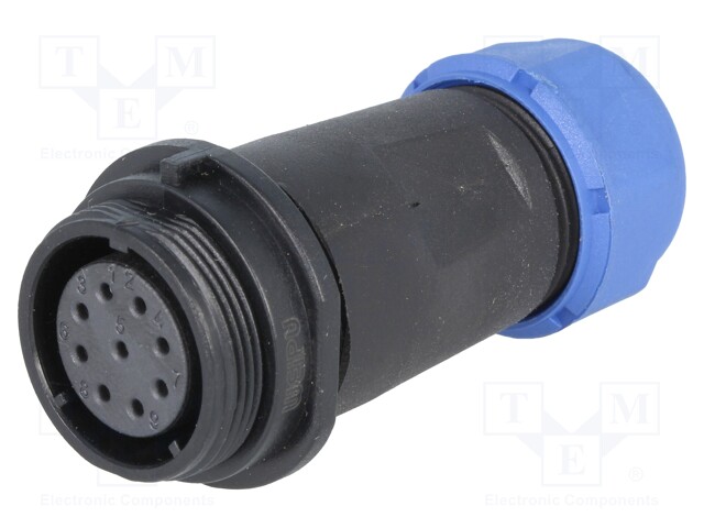 Plug; female; SP21; PIN: 9; IP68; 7÷12mm; soldering; for cable; 500V