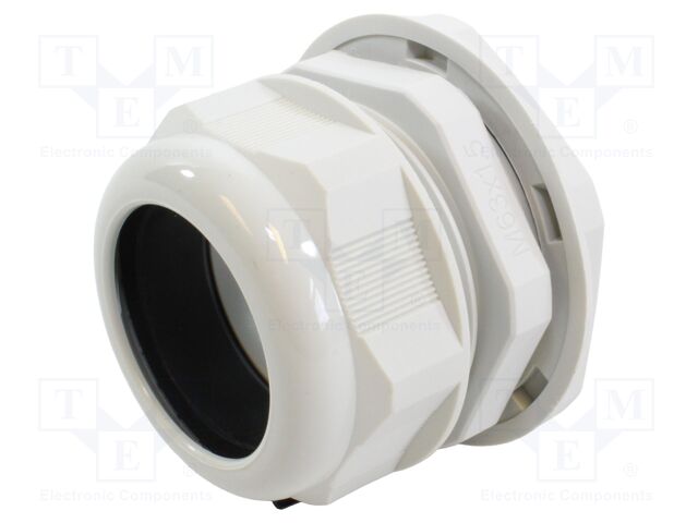 Cable gland; M63; IP68; nylon; UL94V-2; grey