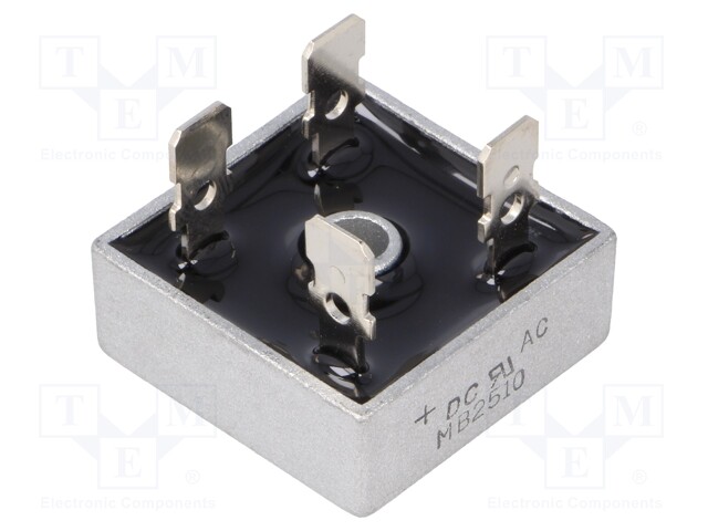 Single-phase bridge rectifier; Urmax: 1000V; If: 25A; Ifsm: 400A