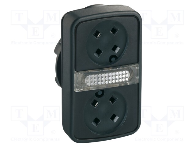 Switch: double; Stabl.pos: 1; 22mm; IP20; Pushbutton: flat; Pos: 2