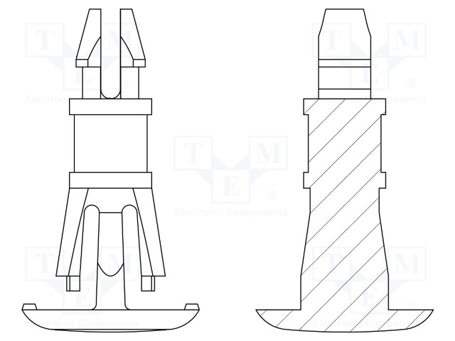 Assembly stud; polyamide 66; L: 14.3mm; latch/latch; UL94V-2
