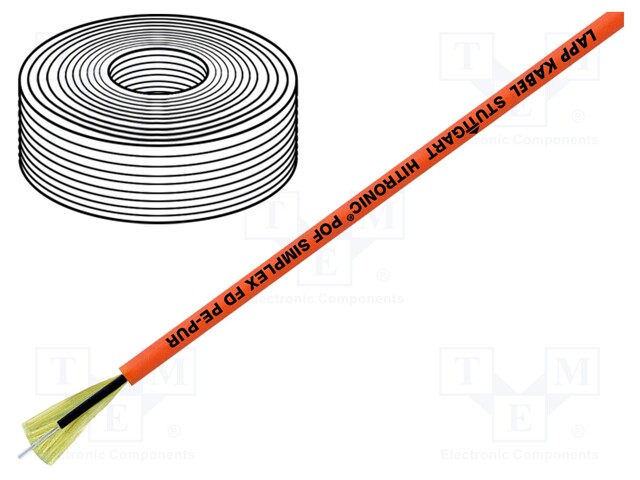 Wire: polimer optical fiber; Kind: HITRONIC® POF; Øcable: 6mm