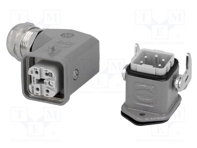 Connector: HAN; male + female; plug + socket; Han Kit; PIN: 5; 4+PE