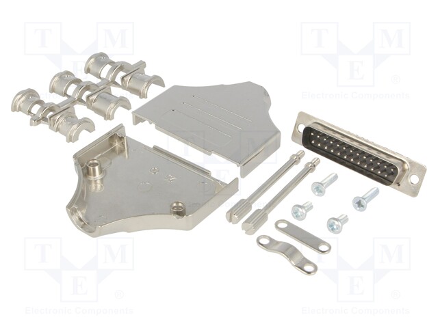 D-Sub; PIN: 25; plug; male; stamped and formed contacts; straight