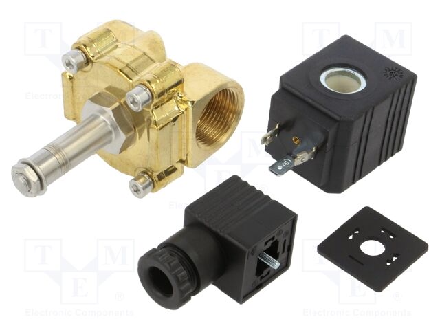 Electromagnetic valve; G 3/4"; brass; FKM; Valve: 2/2 NC; 24VDC