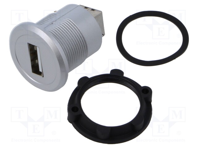 Adapter; for panel mounting,rear side nut; USB 2.0; Thread: M22