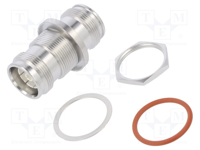 Transition: coupler; for panel mounting,screwed; straight
