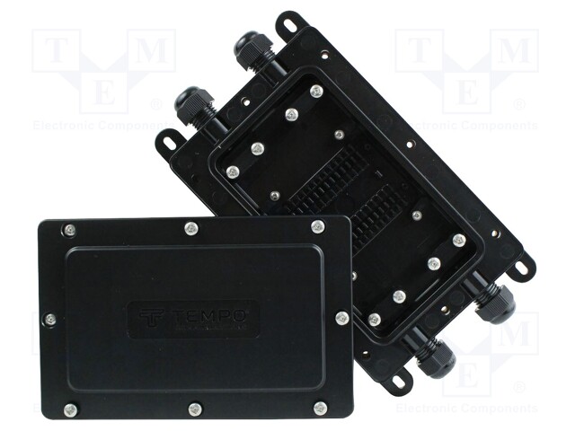 Case; Equipment: gasket,cable clamp,screws; IP68; black; 55501009