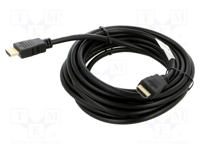 Cable; HDMI 1.4; HDMI plug,both sides; PVC; 5m; black; 30AWG