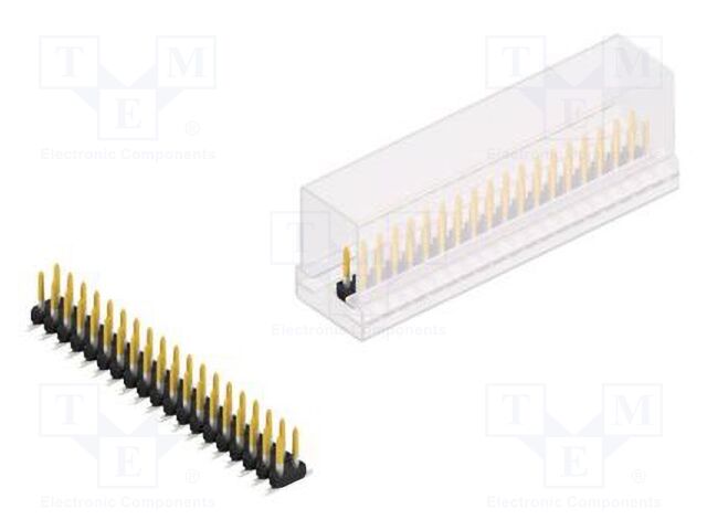 Connector: pin strips; pin header; male; PIN: 38; 2mm; SMT; 2x19