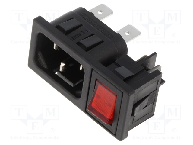 Connector: AC supply; socket; male; 10A; 250VAC; -40÷70°C