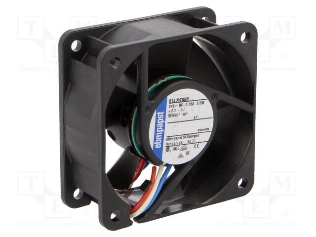 Fan: DC; axial; 24VDC; 60x60x25mm; 56m3/h; 43dBA; slide bearing