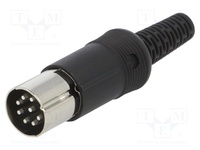 Plug; DIN; male; PIN: 8; Layout: 270°; straight; for cable; soldering