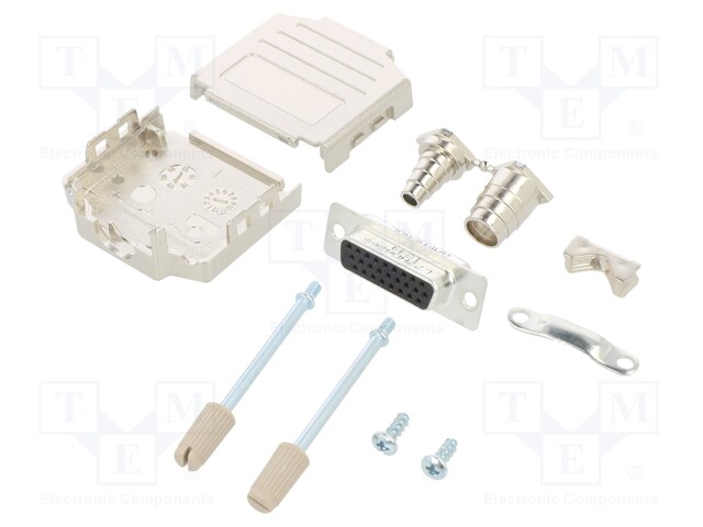 D-Sub HD; PIN: 26; female; shielded,metalized; straight; soldering