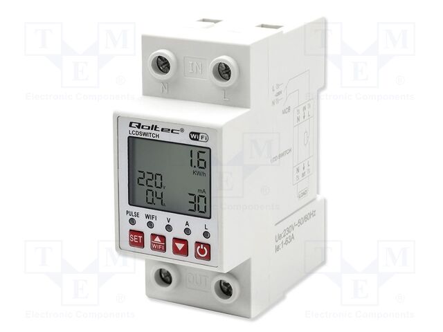 Counter; digital,mounting; for DIN rail mounting; single-phase