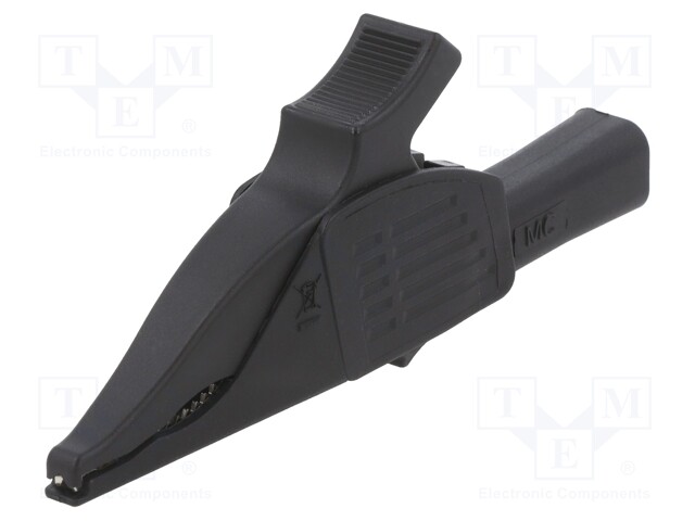 Crocodile clip; 19A; black; Grip capac: max.39.5mm