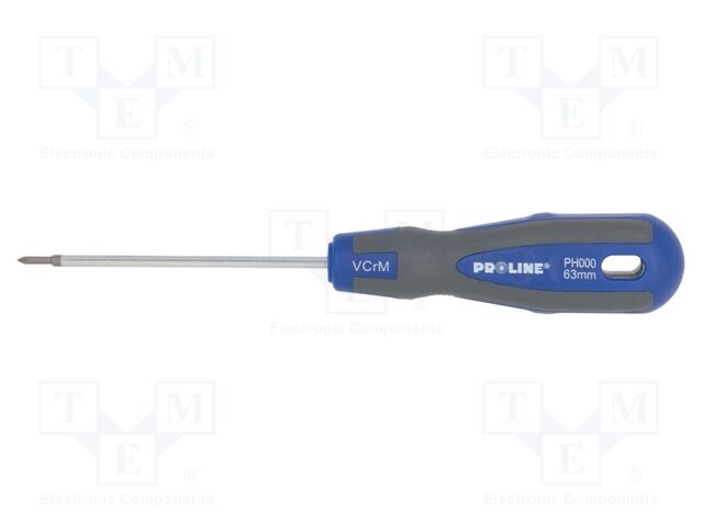 Screwdriver; Phillips; PH000; SOFT-TOUCH; 63mm