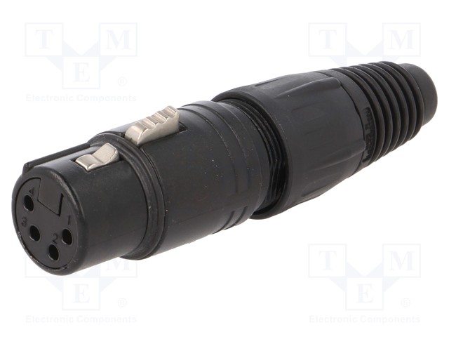 Plug; XLR; female; PIN: 4; straight; for cable; soldering; 10A