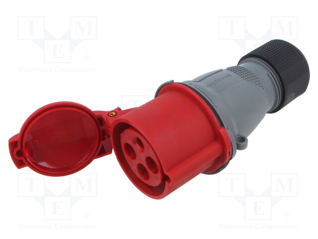 Connector: AC supply 3-phase; plug; female; straight; for cable