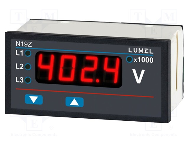Meter: voltmeter; digital,mounting; three-phase,3-wire,4-wire