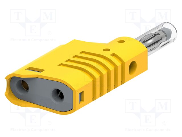 Connector: 4mm banana; plug; 36A; 30VAC; 60VDC; yellow; insulated