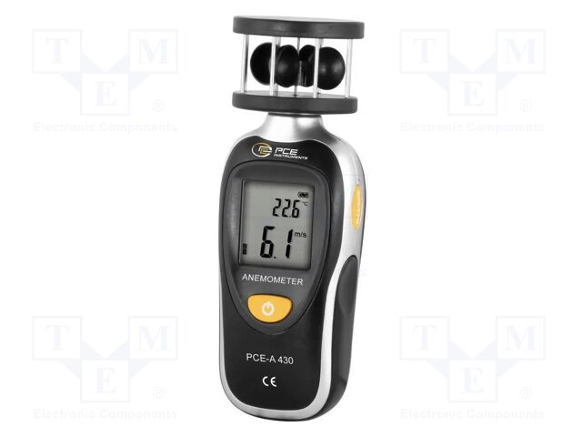 Thermoanemometer; LCD; -20÷50°C; 145x55x48mm; Illumin: yes