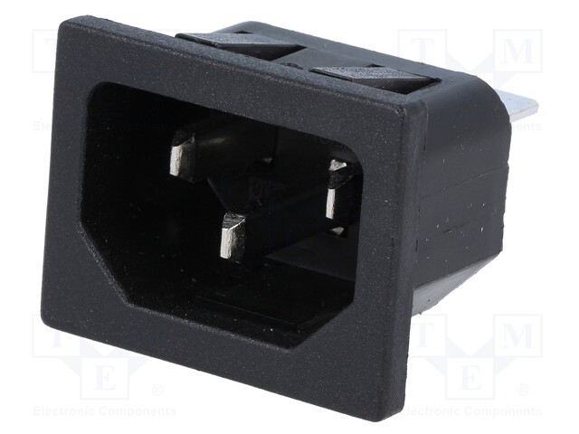Connector: AC supply; socket; male; 10A; 250VAC; IEC 60320; C14 (E)