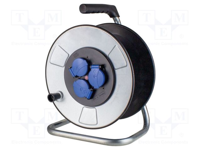Cable reel; with socket,with brake,with flap,rolled; Sockets: 3