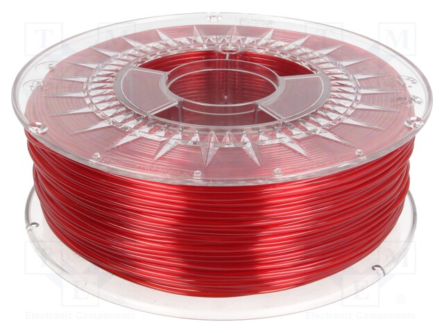 Filament: PET-G; 1.75mm; red (ruby),transparent; 220÷250°C; 1kg