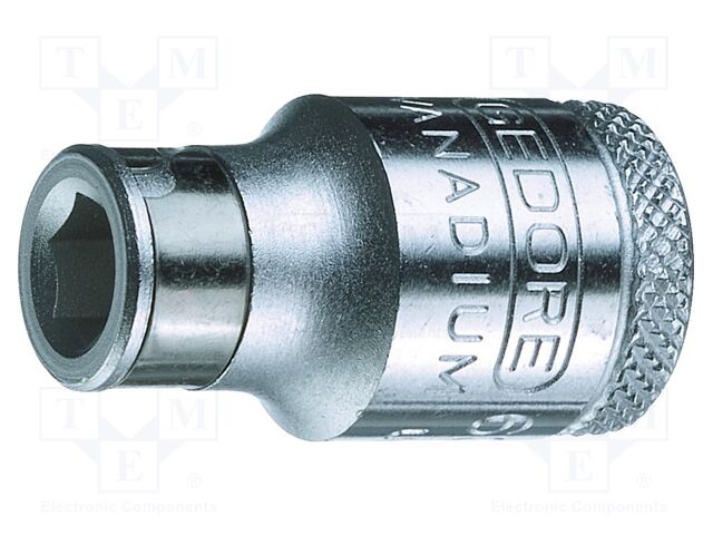 Adapter; socket spanner; square,hexagonal; HEX 1/4"; 3/8"; 27mm