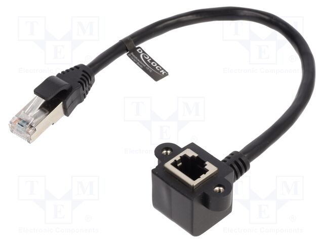 Extender Ethernet; F/UTP; Cat: 6; 0.25m; PVC; black; 26AWG; screw