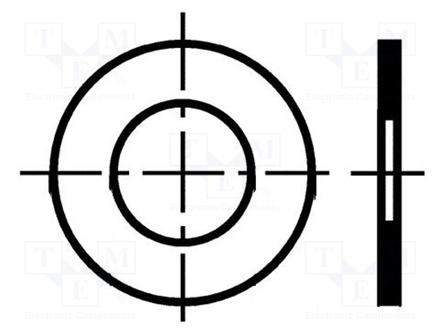 Washer; round; M6; D=18mm; h=0.2mm; spring steel; DIN: 988; BN: 748