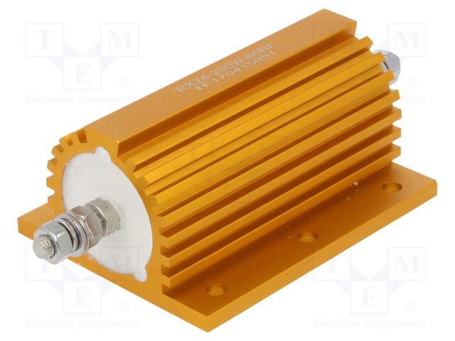 Resistor: wire-wound; with heatsink; screw; 60Ω; 250W; ±1%