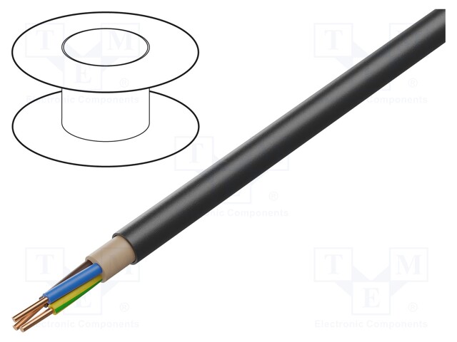 Wire; NYY; 3G35mm2; round; solid; Cu; PVC; black; 600V,1kV