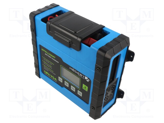 Charger: for rechargeable batteries; 12V; 15A; 15÷300Ah; IP20