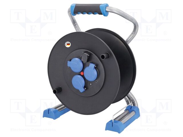 Cable reel; Sockets: 3; CEE 7/3 (F) socket,USB A socket; 16A