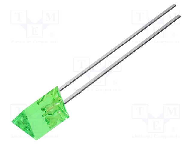 LED; green; 1560mcd; 140°; Front: flat; 5.35x5.35x7mm; triangular