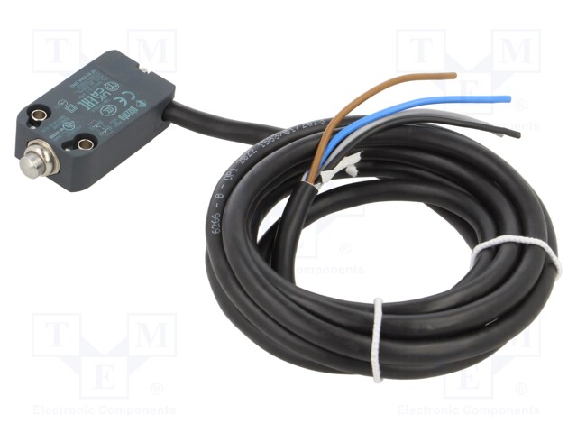 Limit switch; pin plunger Ø8mm; NO + NC; 10A; max.250VAC; lead 2m