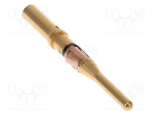 Contact; male; TRIDENT; brass; gold-plated; 1.5mm2; 16AWG; crimped