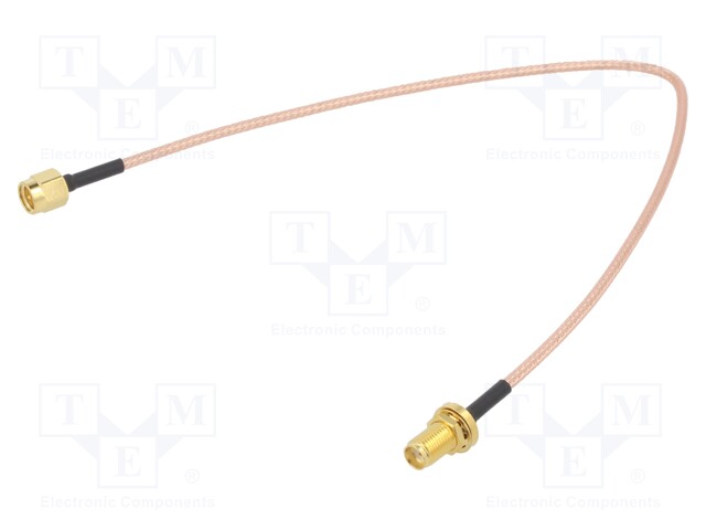 Cable; 50Ω; 0.3m; SMA plug,both sides; shielded; -65÷150°C; 12"