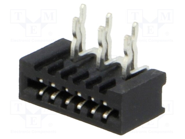 Connector: FFC (FPC); angled 90°; PIN: 6; NON-ZIF; THT; tinned; 1mm