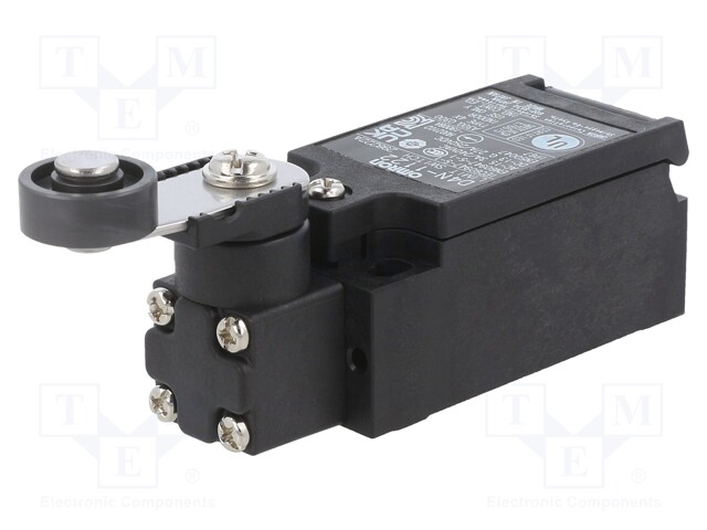 Limit switch; lever R 26mm, metallic roller Ø17,5mm; NO + NC
