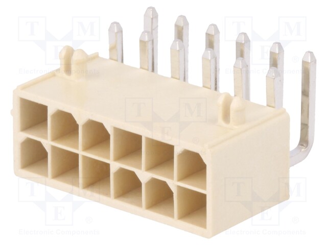 Socket; wire-wire/PCB; male; Minitek Pwr4.2; 4.2mm; PIN: 12; THT
